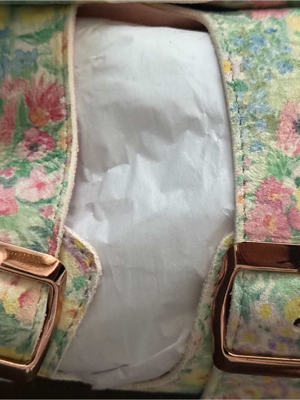 Manebi x LoveShackFancy Nordic Sandals Rainbow Skies Floral NIB US 8 EU 38 $195 - Picture 3 of 5